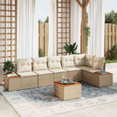 Havesofa Sæt med pude 6 pcs Beige og creme Polyrattan
