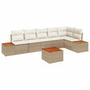 Havesofa Sæt med pude 6 pcs Beige og creme Polyrattan
