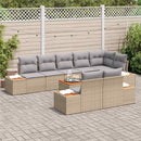 Havesofa Sæt med pude 8 pcs Beige og lys grå Polyrattan