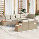 Havesofa Sæt med pude 8 pcs Beige og creme Polyrattan