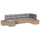 Havesofa Sæt med pude 8 pcs Beige og lys grå Polyrattan