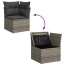 Havesofa Sæt med pude med opbevaring 7 pcs Grå Polyrattan