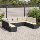 Havesofa Sæt med pude 5 pcs Sort og Cream Polyrattan