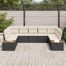 Havesofa Sæt med pude 5 pcs Sort og Cream Polyrattan