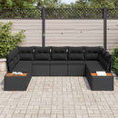 Havesofa Sæt med pude med opbevaring 5 pcs Sort Polyrattan