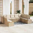 Havesofa Sæt med pude 5 pcs Beige og creme Polyrattan