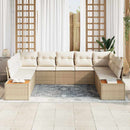 Havesofa Sæt med pude 5 pcs Beige og creme Polyrattan