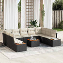 Havesofa Sæt med pude 5 pcs Sort og Cream Polyrattan