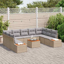 Havesofa Sæt med pude 5 pcs Beige og lys grå Polyrattan