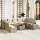 Havesofa Sæt med pude 5 pcs Beige og creme Polyrattan
