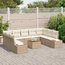 Havesofa Sæt med pude 5 pcs Beige og creme Polyrattan