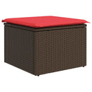 Havesofa Sæt med pude 9 pcs Brun Poly Rattan