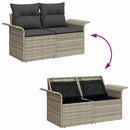 Havesofa Sæt med pude med pude 10 pcs Lysegrå Poly Rattan