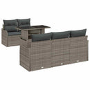 Havesofa Sæt med pude med pude 6 pcs Grå Poly Rattan
