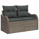 Havesofa Sæt med pude med pude 6 pcs Grå Poly Rattan