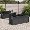Havesofa Sæt med pude med opbevaring 7 pcs Sort Poly Rattan