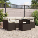 Havesofa Sæt 7 pcs Brun 234 x 122,5 x 85 cm Poly Rattan