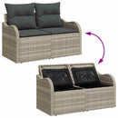 Havesofa Sæt med pude med pude 9 pcs Lysegrå Polyrattan
