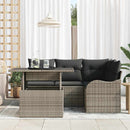 Havesofa Sæt med pude med pude 5 pcs Grå Poly Rattan