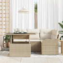Havesofa Sæt med pude med pude 5 pcs Beige Poly Rattan
