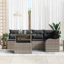 Havesofa Sæt med pude med pude 6 pcs Grå Poly Rattan