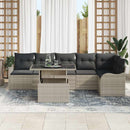Havesofa Sæt med pude med pude 7 pcs Lysegrå Poly Rattan