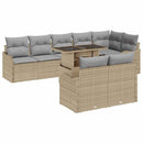 Havesofa Sæt med pude med pude 9 pcs Beige Poly Rattan
