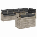 Havesofa Sæt med pude med pude 9 pcs Lysegrå Poly Rattan