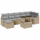 Havesofa Sæt 8 stk. Beige [Syntetisk]: Poly Rattan