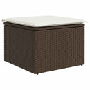Havesofa Sæt med pude med opbevaring 9 pcs Brun Poly rattan