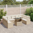 Havesofa Sæt med pude med pude 10 pcs Beige Poly Rattan