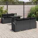 Havesofa Sæt med pude med opbevaring 7 pcs Sort Poly Rattan