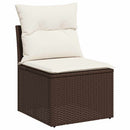 Havesofa Sæt med pude med opbevaring 7 pcs Brun Poly Rattan
