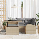 Havesofa Sæt 5 stk. 4-Antal sæder Beige Poly rattan