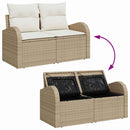 Havesofa Sæt 11 stk. Beige Poly rattan