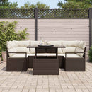 Havesofa Sæt 7 stk. Brun Poly rattan