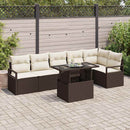Havesofa Sæt 7 stk. Brun Poly rattan