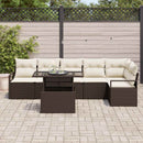 Havesofa Sæt 7 stk. Brun Poly rattan