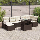 Havesofa Sæt 8 stk. Brun Poly rattan