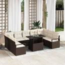 Havesofa Sæt 10 stk. Brun Poly rattan