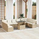 Havesofa Sæt 11 stk. Beige polyrattan