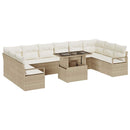 Havesofa Sæt 11 stk. Beige polyrattan