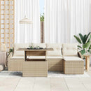 Havesofa Sæt med pude 6 pcs Beige og creme polyrattan