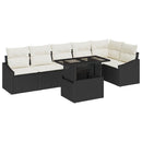 Havesofa Sæt med pude med opbevaring 7 pcs Sort og Cream