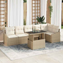Havesofa Sæt med pude med opbevaring 7 pcs Beige og creme