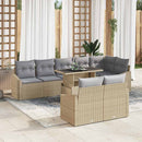 Havesofa Sæt med pude med opbevaring 9 pcs Beige og lys grå