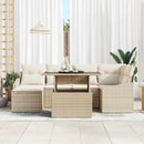 Havesofa Sæt med pude med opbevaring 7 pcs Beige og creme