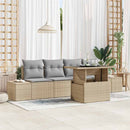Havesofa Sæt med pude med opbevaring 5 pcs Beige og lys grå