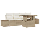 Havesofa Sæt med pude med opbevaring 5 pcs Beige og creme