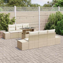 Havesofa Sæt med pude 7 pcs Beige og creme